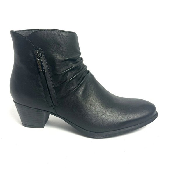 Munro Womens Elliot Ankle Boot Black Leather Size 9.5 M